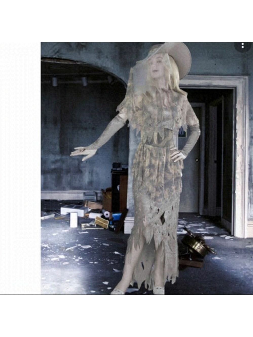𝅺GHOSTLY gal zombie scary Halloween costume one size fits most adults